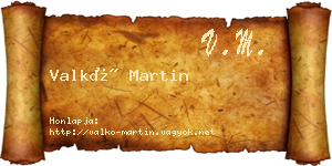 Valkó Martin névjegykártya