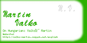 martin valko business card